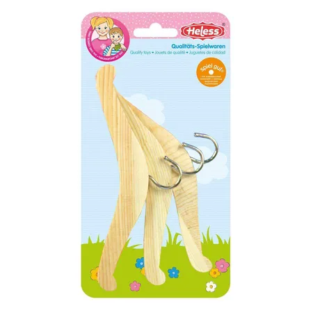 Heless Puppen-Kleiderbügel aus Holz, 3 Stück