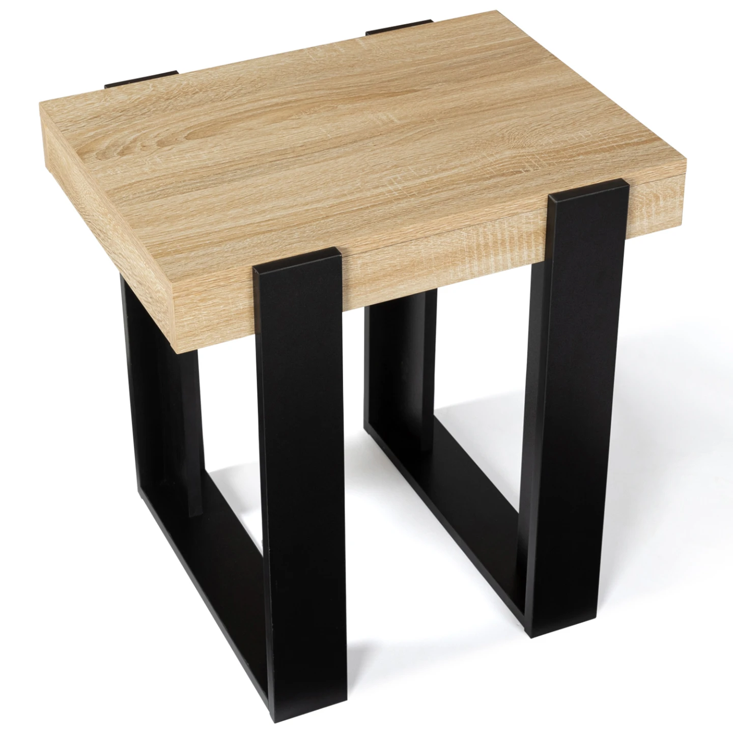 Lot de 2 tables de chevet PHOENIX tables d'appoint bois et noir