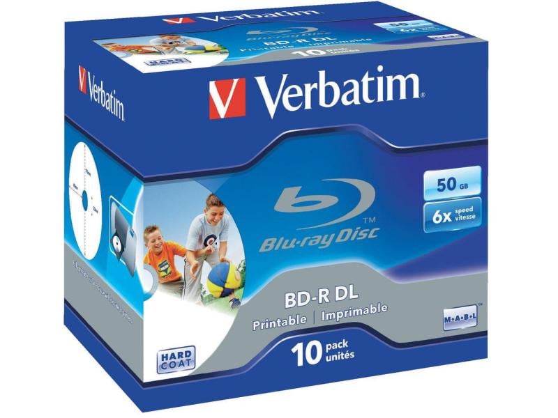 Verbatim BD-R 50 GB, Jewelcase (10 Stück) 10er-Pack BD-R-Medien im Jewel Case