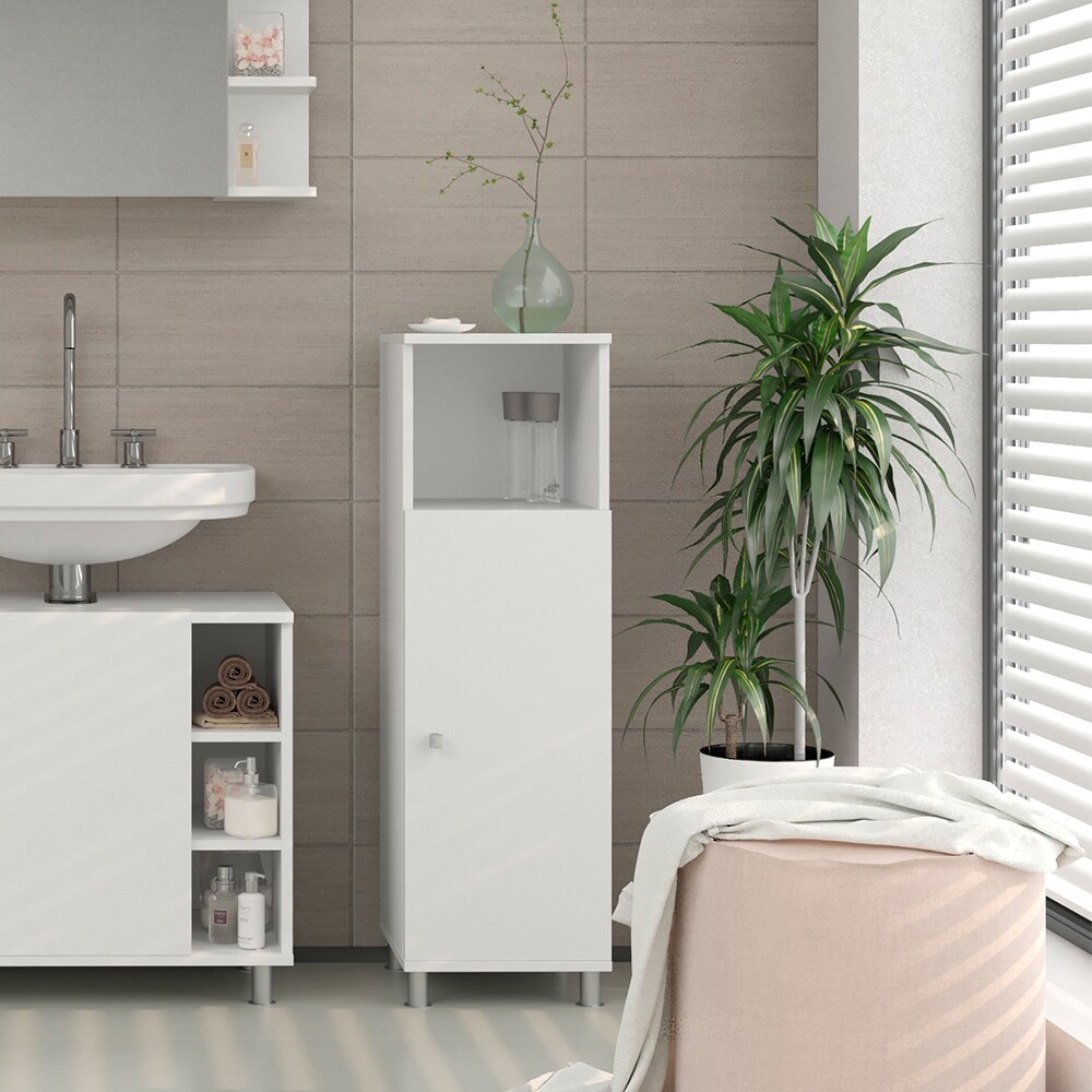 VICCO Badschrank FYNN Weiß - Midischrank Badezimmer Regal Badregal Badmöbel