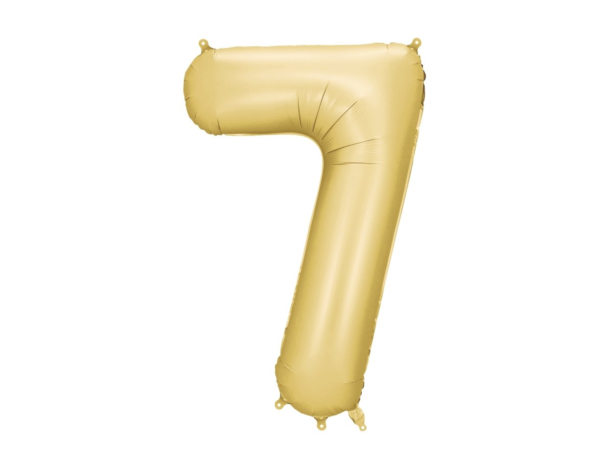 7 Jaar Cijfer Ballon Goud Satijn Folie Leeg 86cm