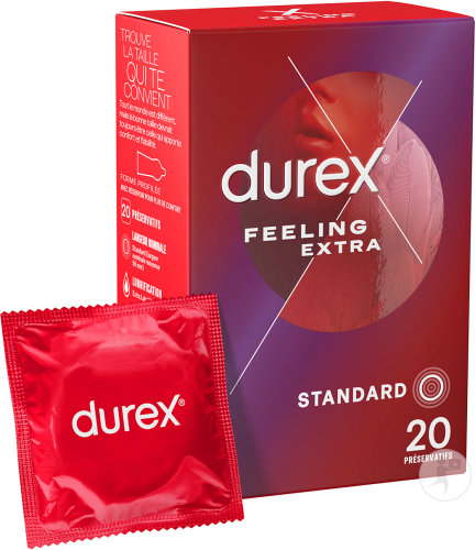 Durex Feeling Extra Préservatifs Fins Et Extra Lubrifiés 20 Pièces