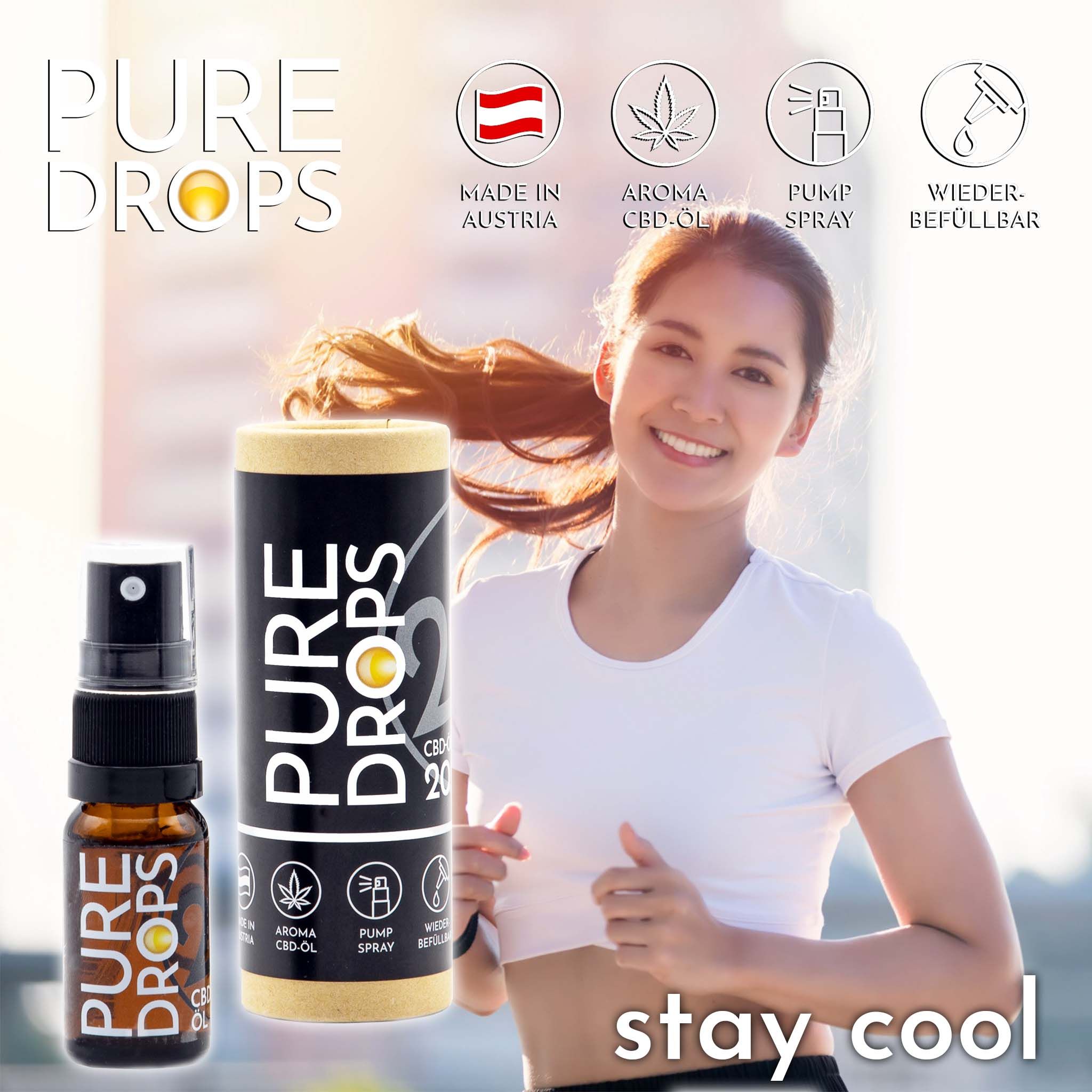 PURE DROPS 20% CBD ÖL Bundle 2+1 Gratis (5.520mg) CBD Vollspektrum aus Österreich Naturextrakt