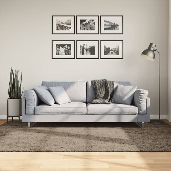 vidaXL Teppe ISTAN med lang luv skinnende utseende grå 160x230 cm