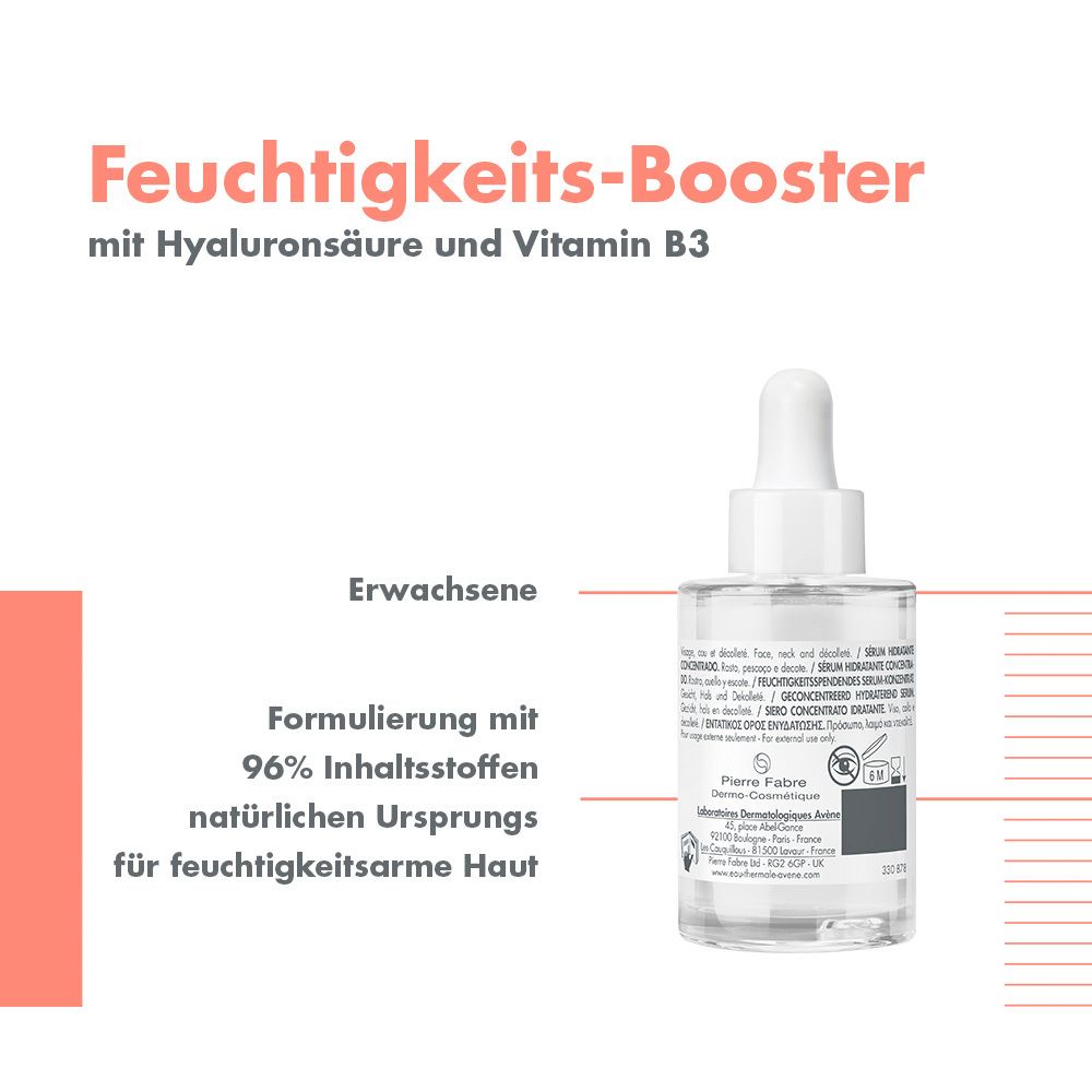 Avène Hydrance Boost Feuchtigkeitsspendendes Serum - für trockene Haut