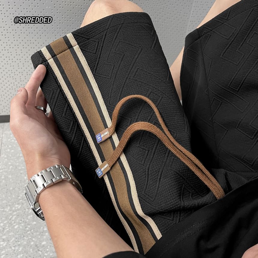 Wescosso - Kleurblok-sweatshort met trekkoord in de taille