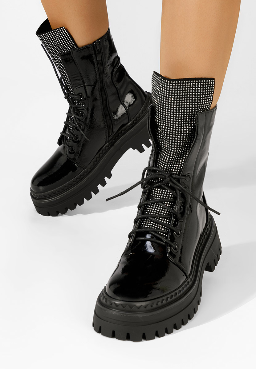 Bottines à lacets femme noirs Siennara