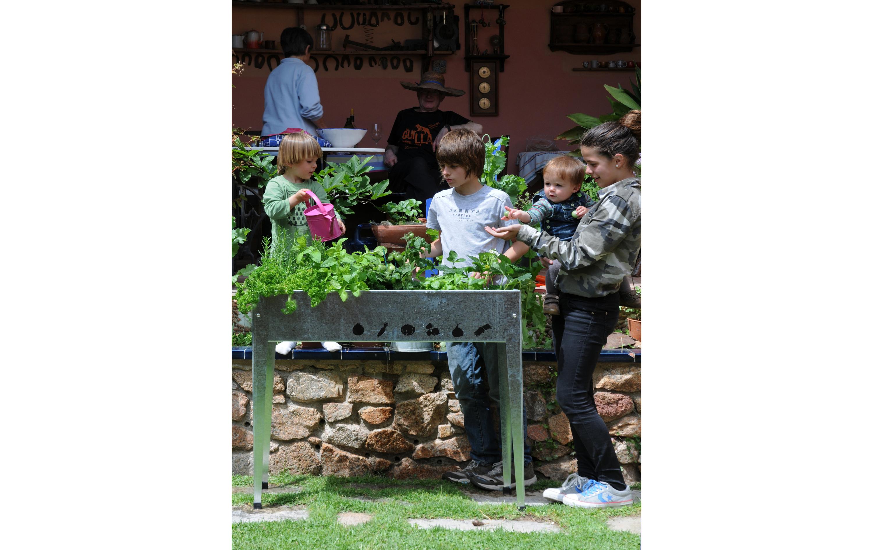 Hochbeet 100 x 40 x 84 cm Urban Garden Anthrazit<br>Pflanzgefäss (Hochbeet)
