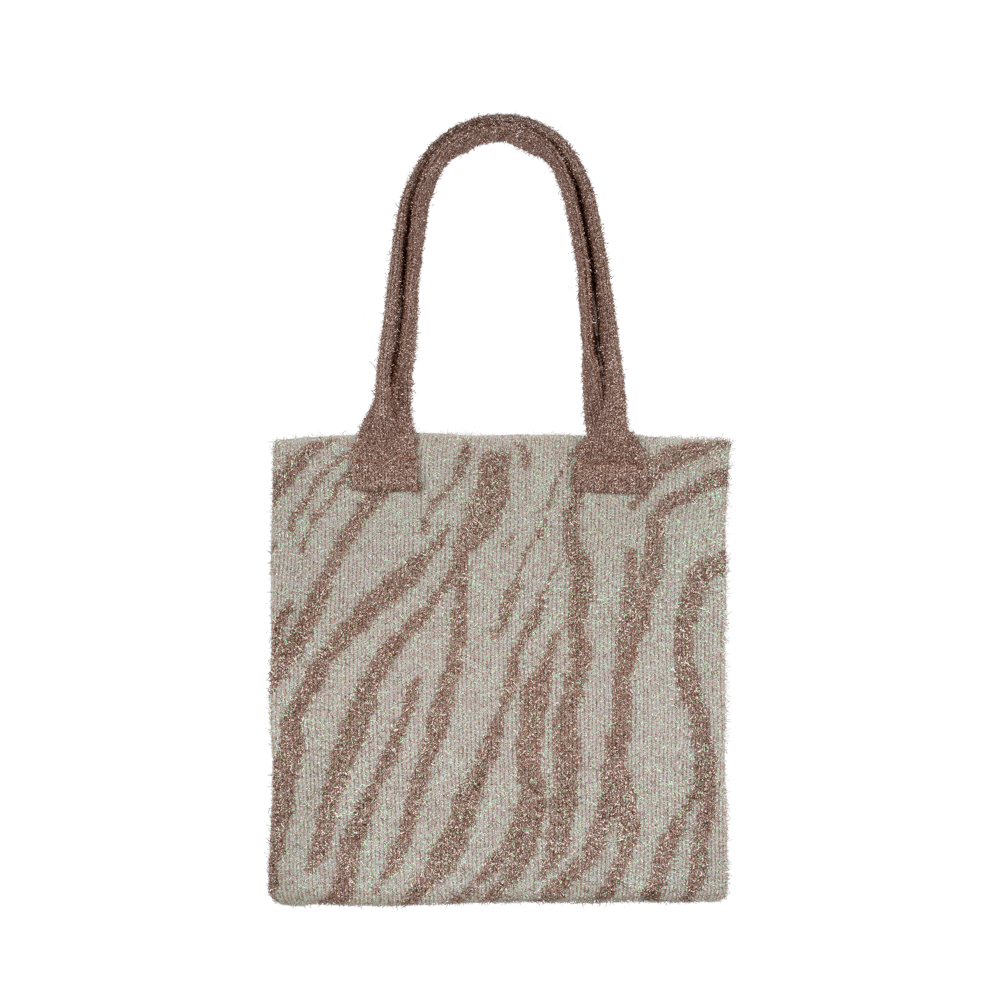 Sui Ava  Zebra Glitter shopper - Cream/Taupe