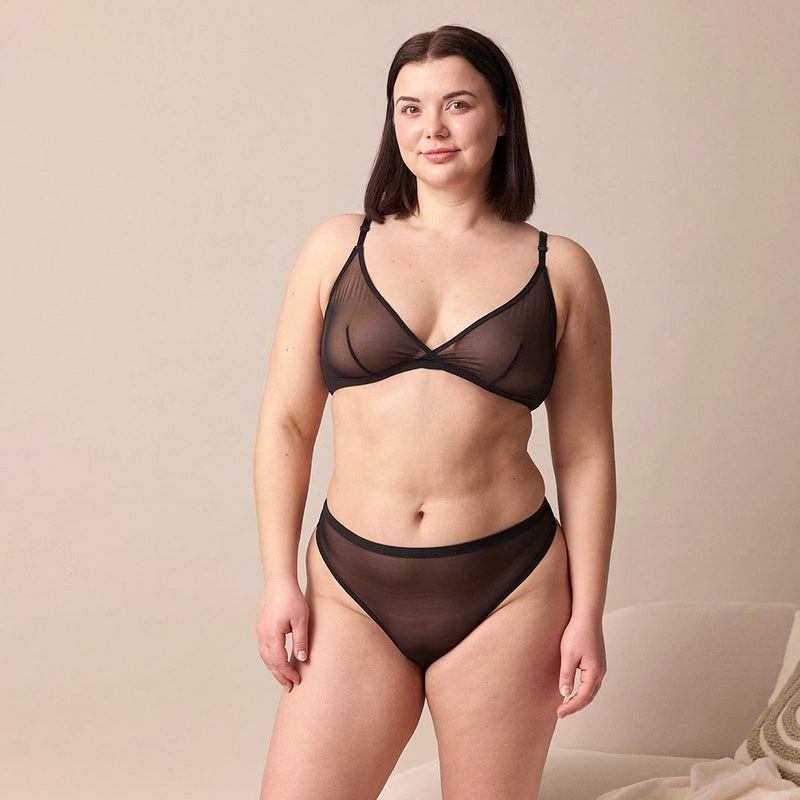 Tangas aus Mesh Schwarz