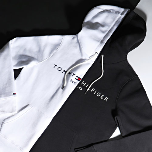 Sweat Capuche Tommy Logo 1599 Blanc