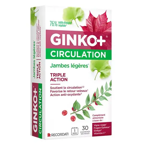 Recordati Ginko + Circulação Leve Pernas 30 comprimidos