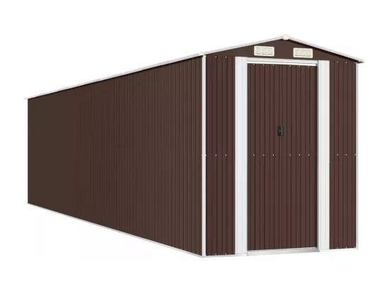 Abri de jardin Marron foncé 192x855x223 Acier galvanisé