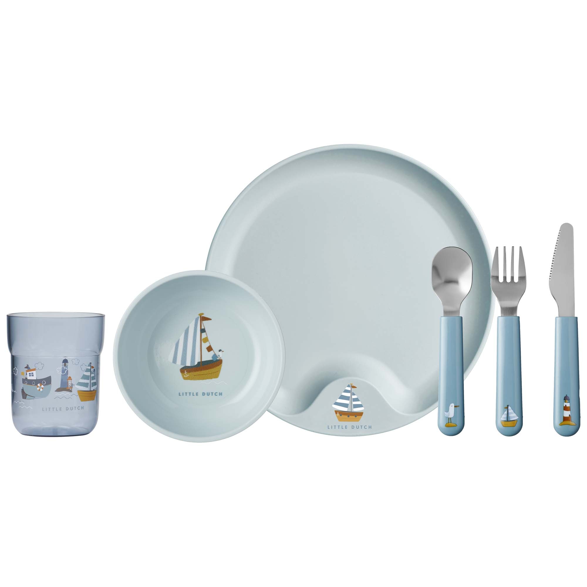 Mapel x Little Dutch eetset sailors bay blauw