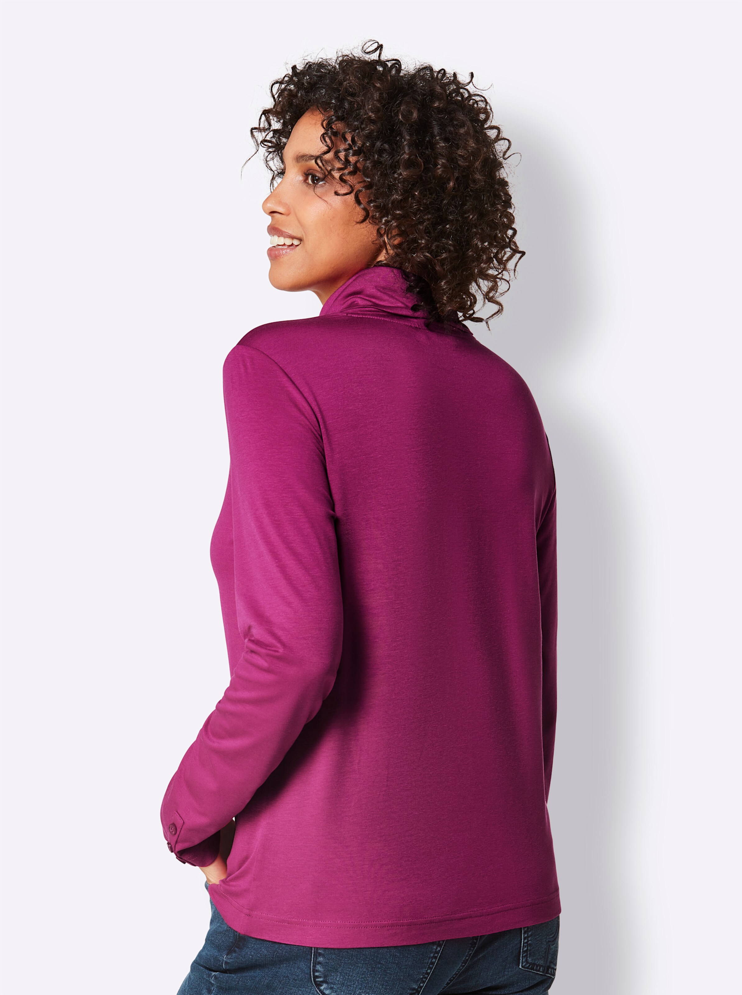 CREATION L PREMIUM Strickjacke in magenta