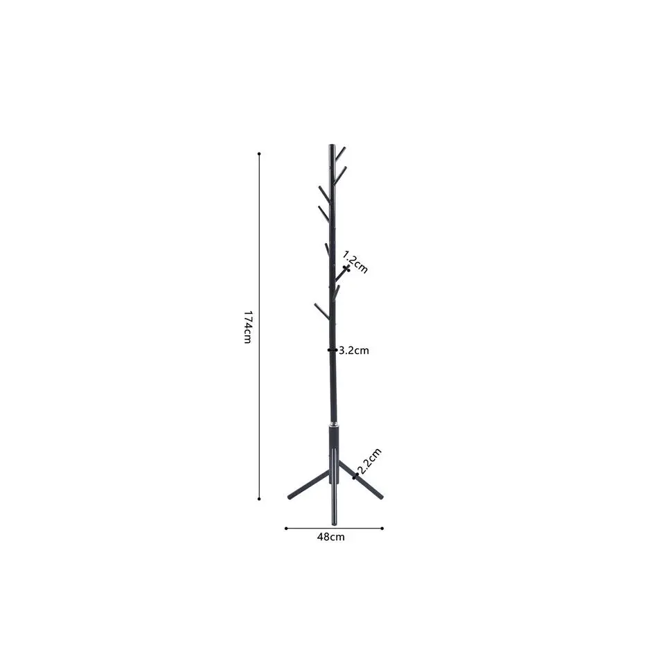 Rousseau Staande kapstok Kassie - Ø48 x 174 cm - Zwart / Metaal