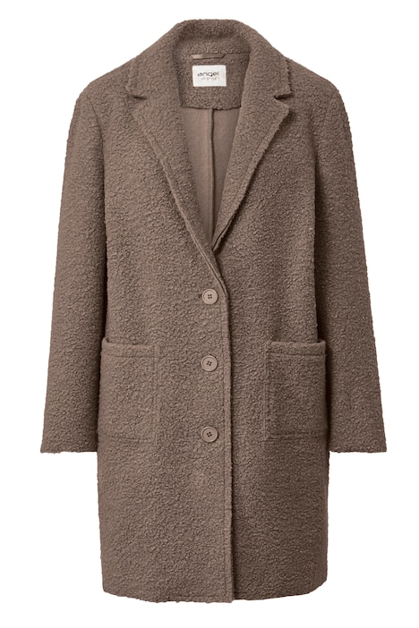 Kurzmantel, Straight Fit, Bouclé, Revers, Langarm