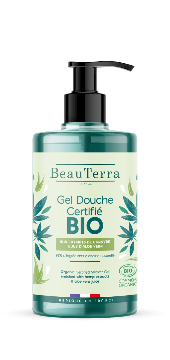 BeauTerra Organic Shower Gel Hemp & Aloe Vera - 750 ml.