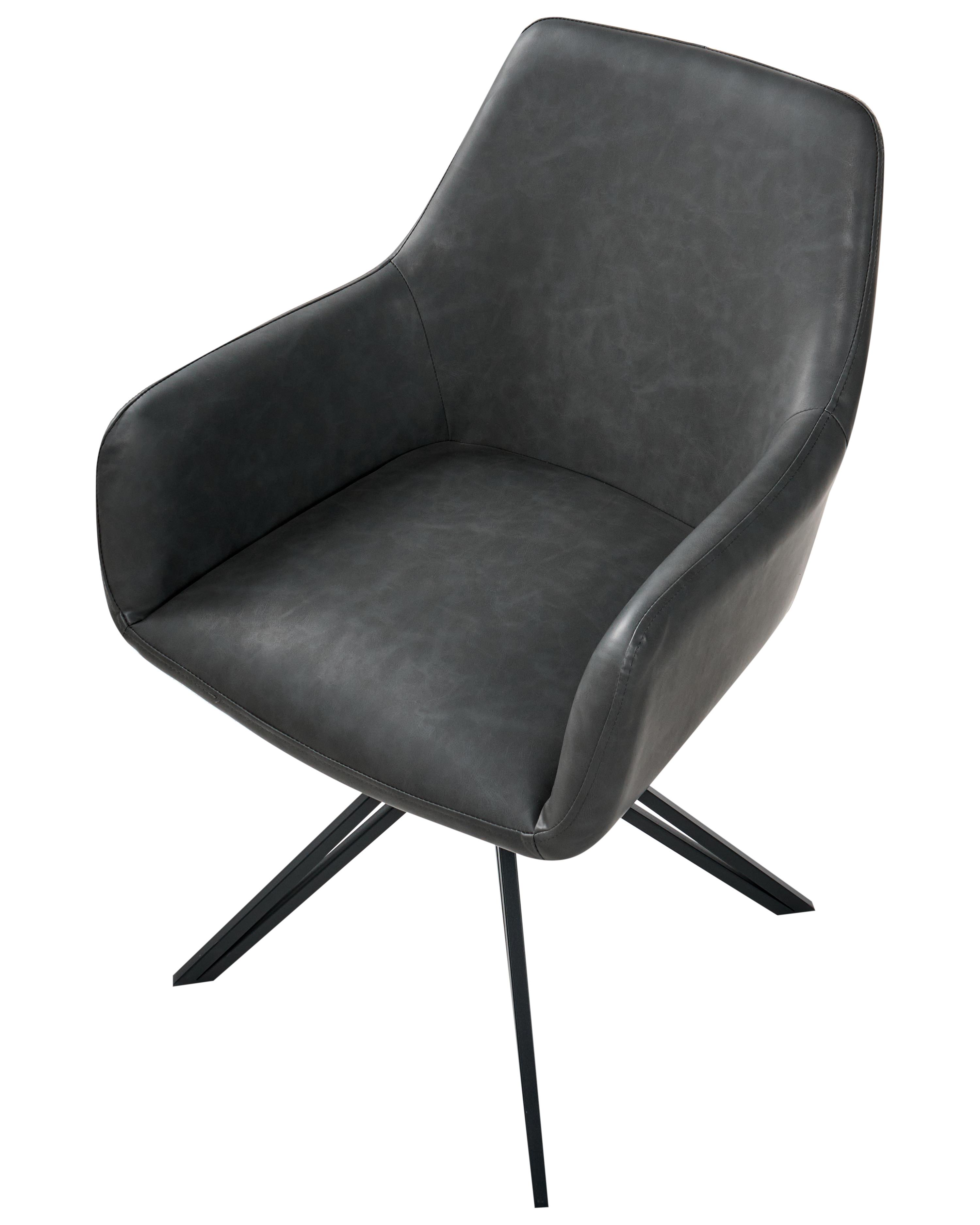 Set van 2 eetkamerstoelen draaibaar SANSARC Kunstleer Zwart