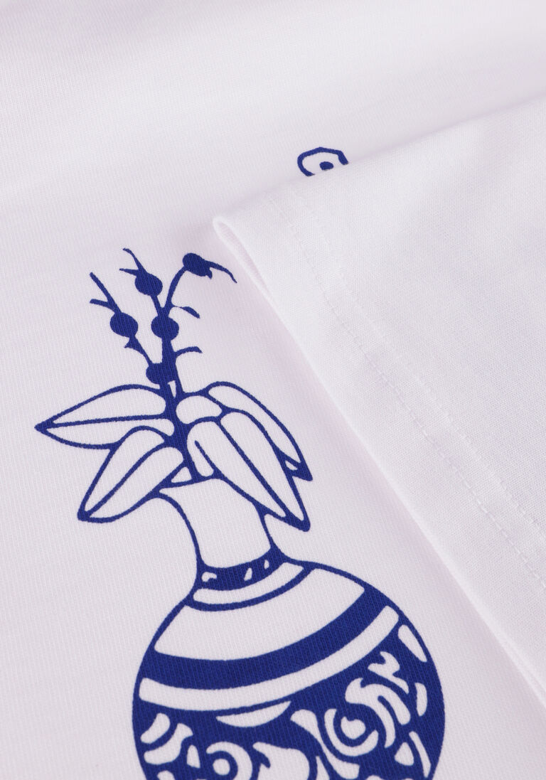 WOODBIRD witte woodbird t-shirt wbbaine vase tee