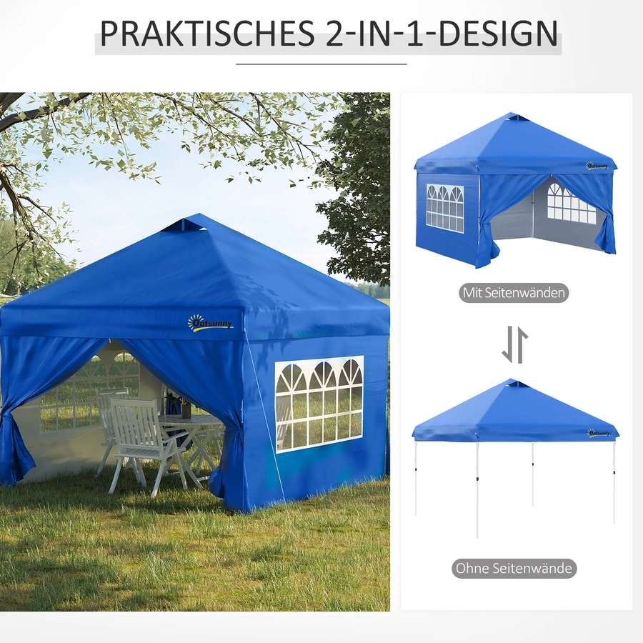 Outsunny Pavillon mit Rolltasche blau