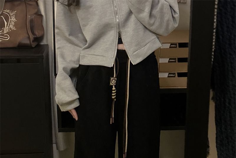 CRIBI - Corduroy joggingbroek met hoge taille en effen stof
