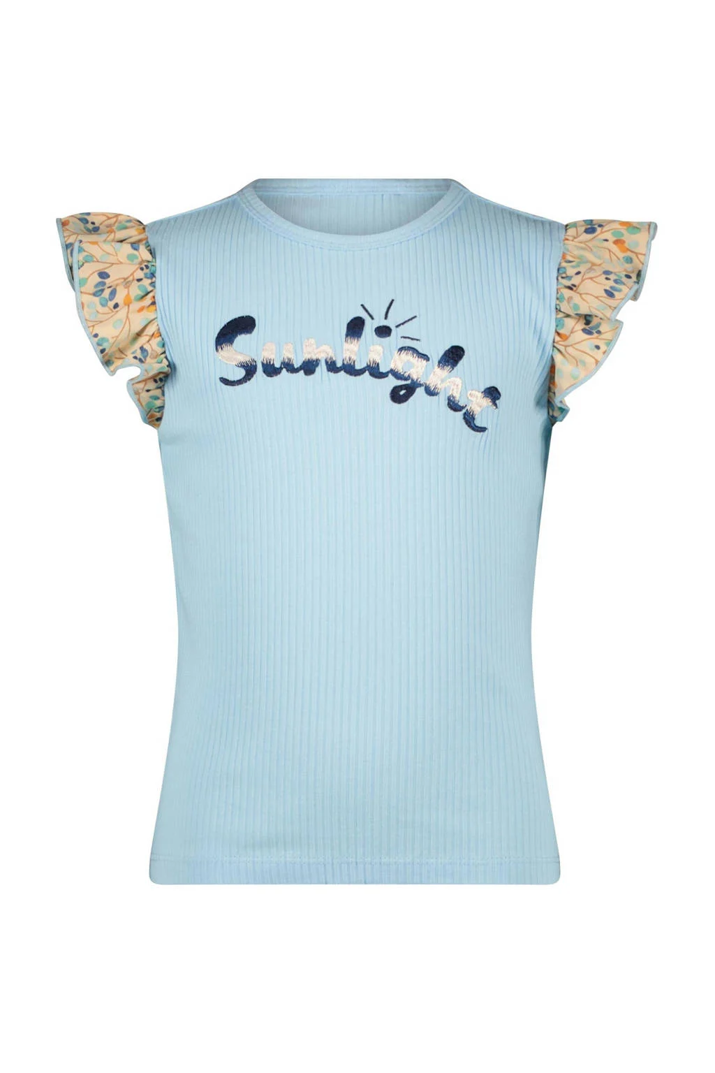 NONO T-shirt Kamsi met printopdruk lichtblauw