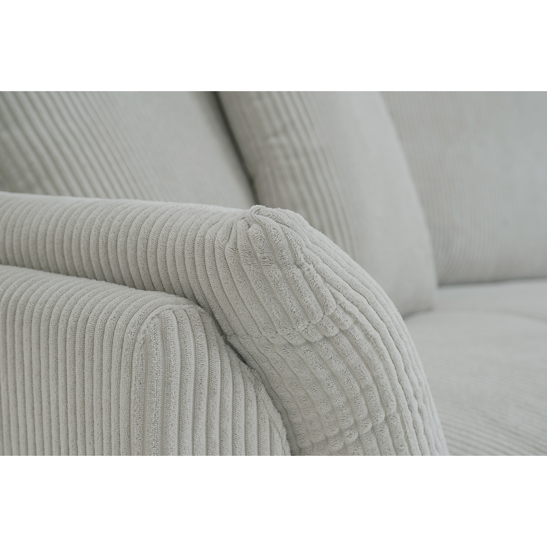 Big Sofa - silber - Cordstoff - mit Kissen