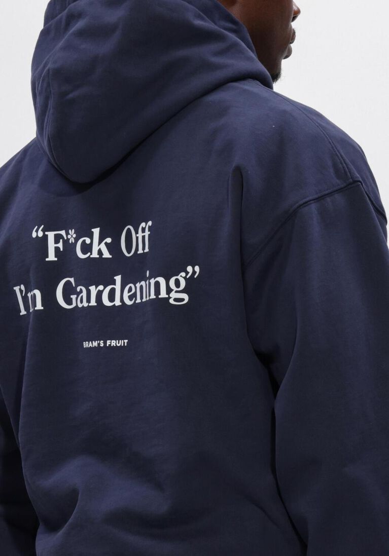 donkerblauwe bram's fruit sweater f*ck off i'm gardening hoodie