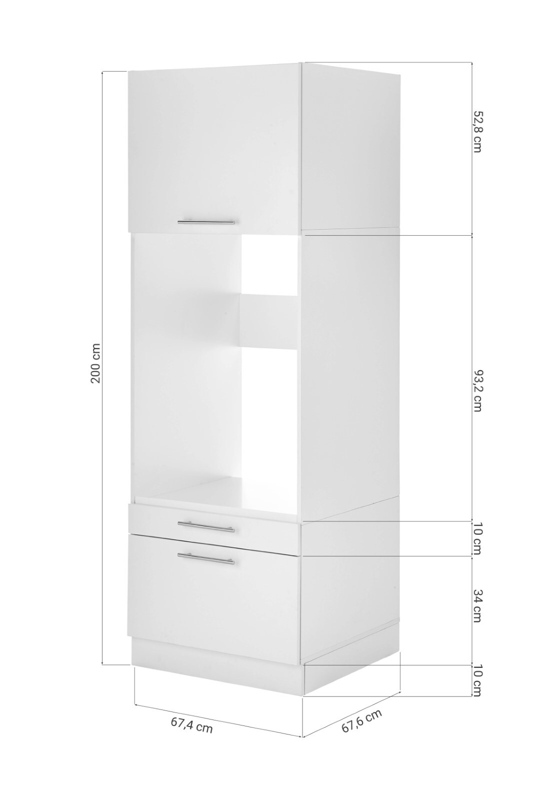 RESPEKTA Waschmaschinenschrank CLARA - weiß matt - 67,4 cm