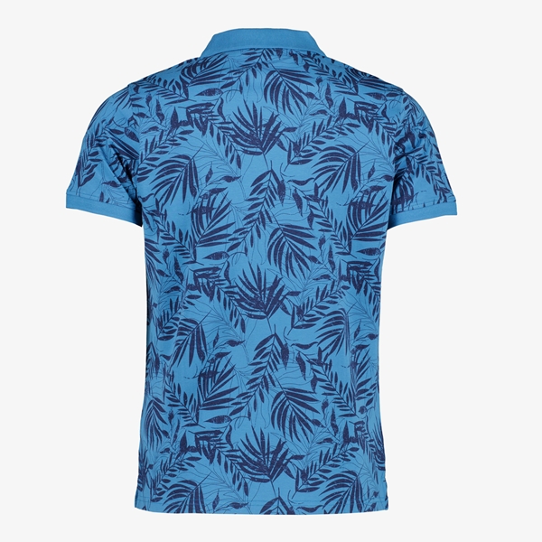 Unsigned heren polo met bloemenprint blauw