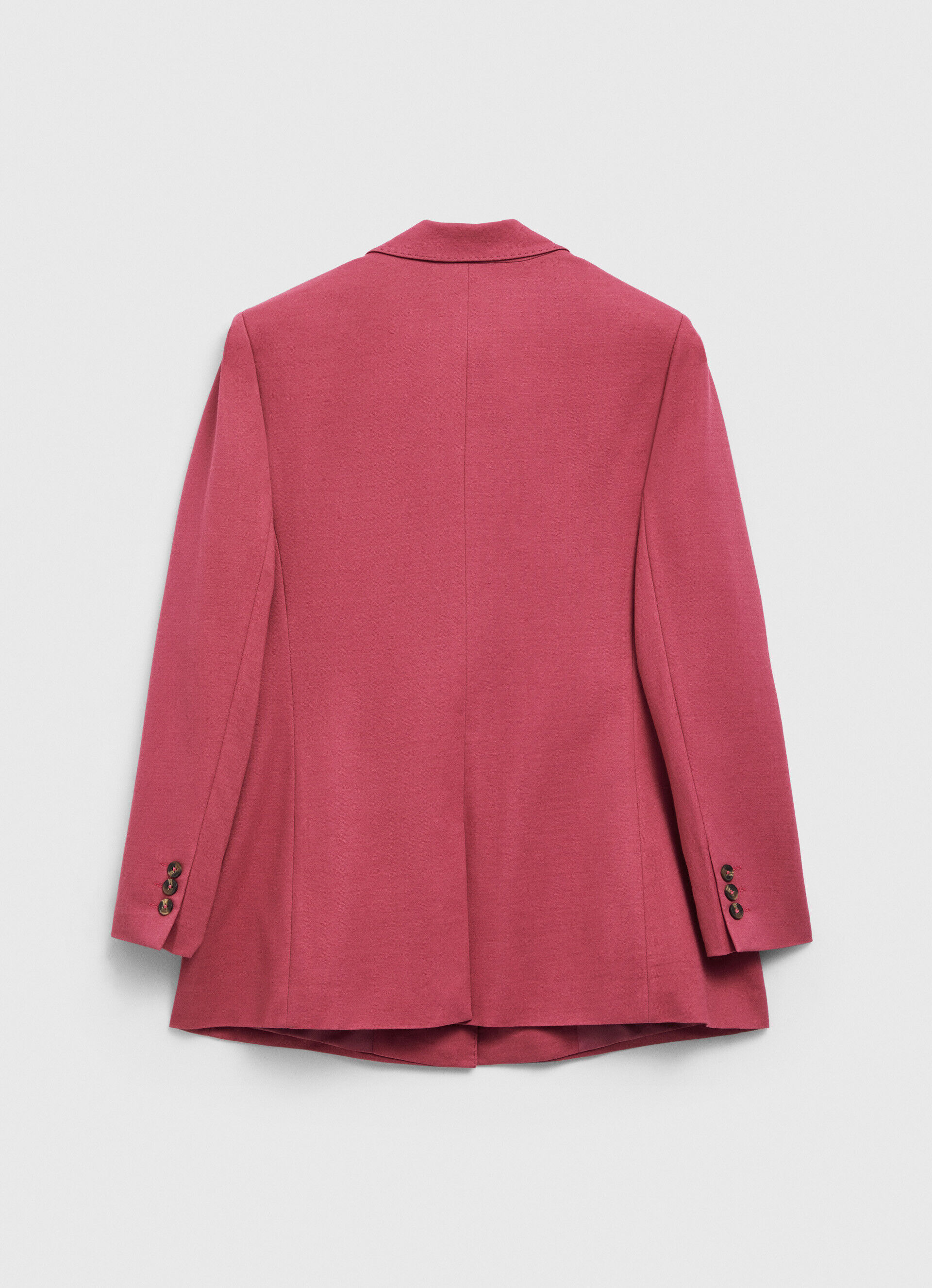 Blazer liso com ombreiras - rosa blush escuro