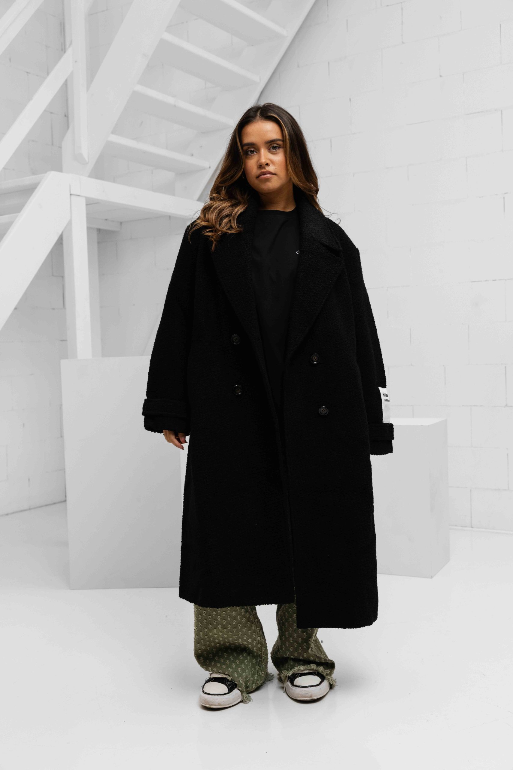 Malelions Label Coat Dames Zwart