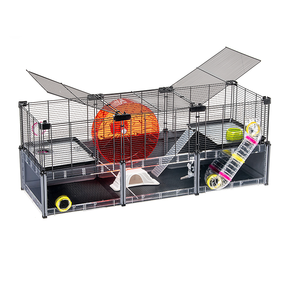 Ferplast - cage hamster - cage souris - cage hamster grande - grillage métallique - avec accessoires - modulaire - multipla