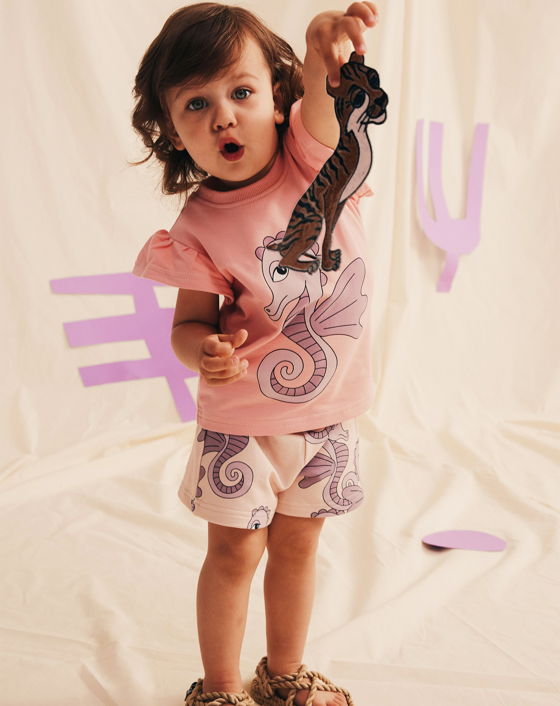 Tank-Top FRILL - SEAHORSE in pink