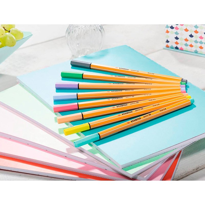 Stylo feutre stabilo pastellove point fine 0,4mm   pochette de 15 coloris        assortis