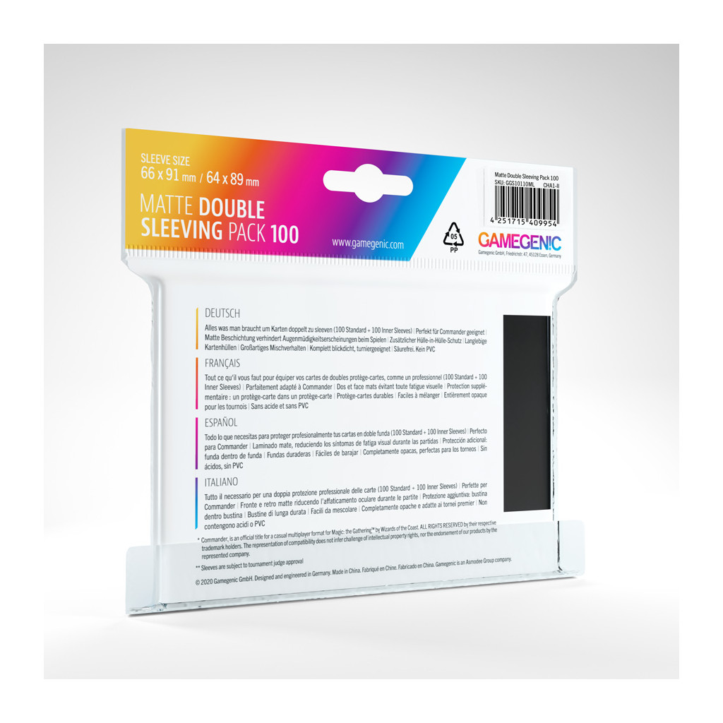 Gamegenic - MATTE Double Sleeving Pack 100