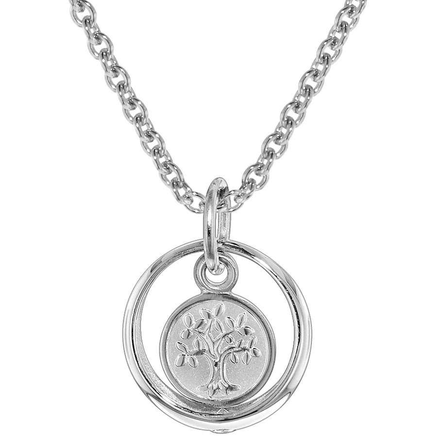 trendor Taufkette 925 Silber Taufring mit Lebensbaum silver