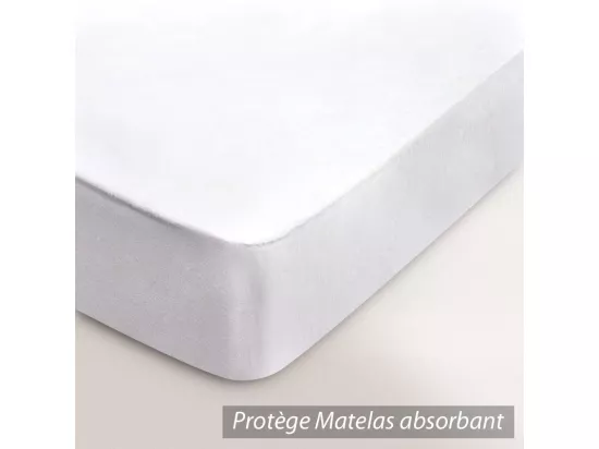 Protège matelas absorbant Antonin blanc 180x200