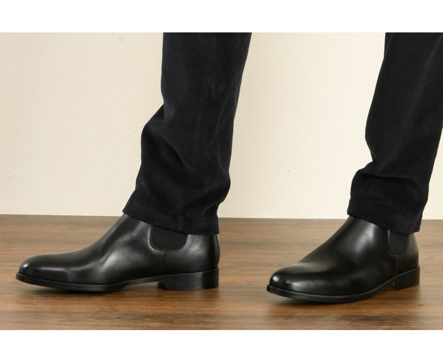 Chelsea boots cuir homme Noir - FLAGER PATIN