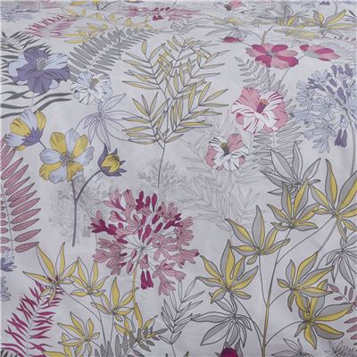 Linge de lit satin de coton motif floral