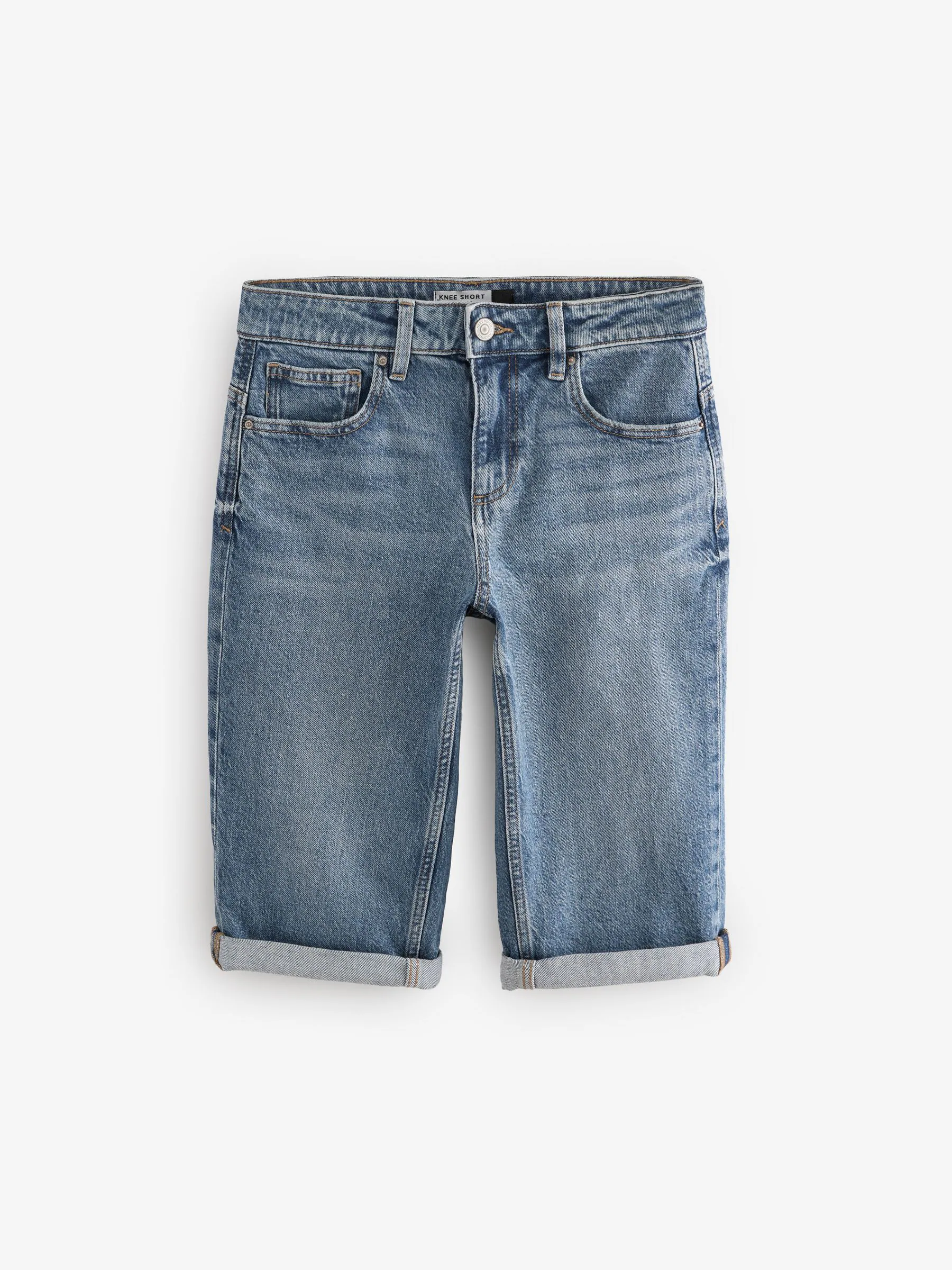 Normaal blauw - Knielange Bermuda denim shorts