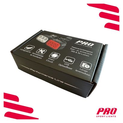 Kit d'éclairage pour vélo 350 et 50 Lumen LED Phare avant et arrière