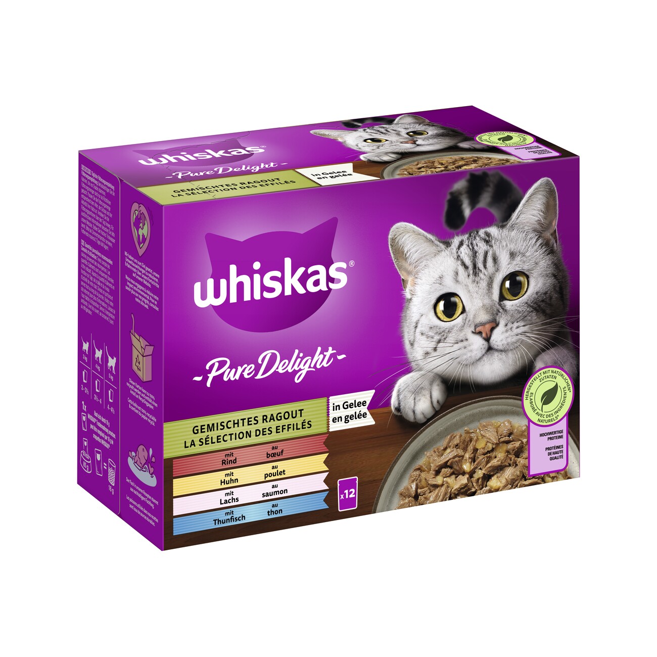 Whiskas Pure Delight Gemischtes Ragout in Gelee Multipack 12x85g