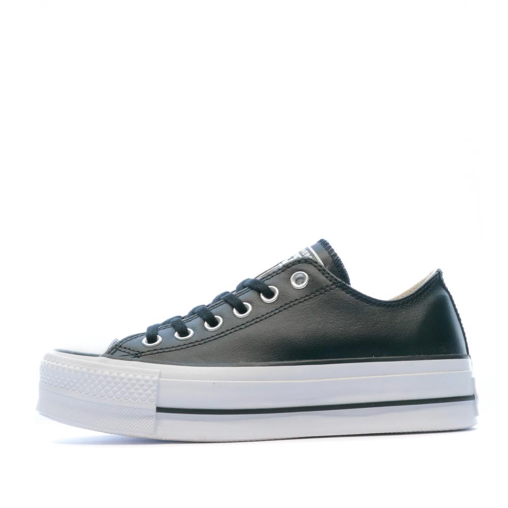 Converse Baskets compensées cuir noir femme Converse All Star