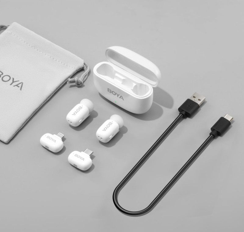 Boya - MINI 13 - Draadloze Microfoon - Wit - 2TX + 2RX