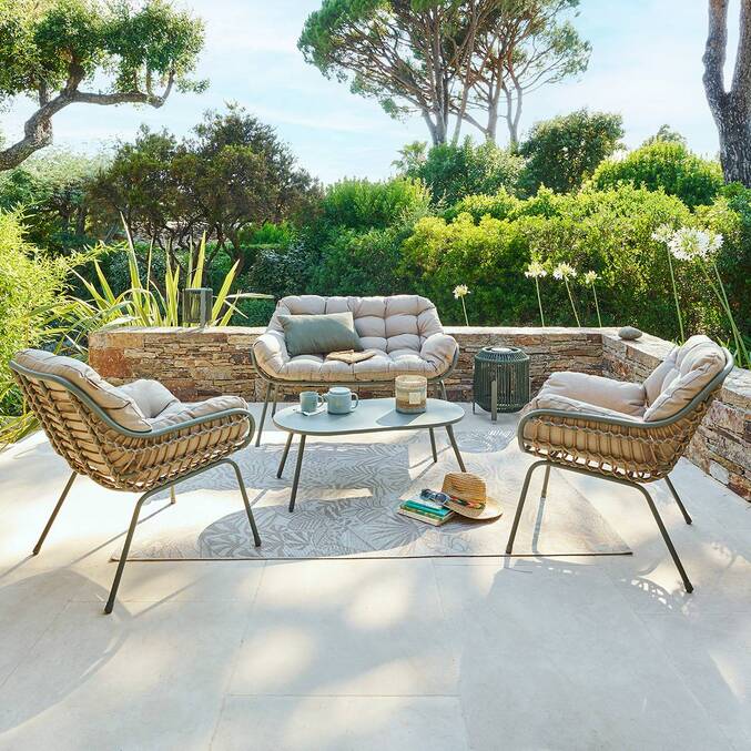 Salon de jardin PAOPAO Beige / Vert laurier