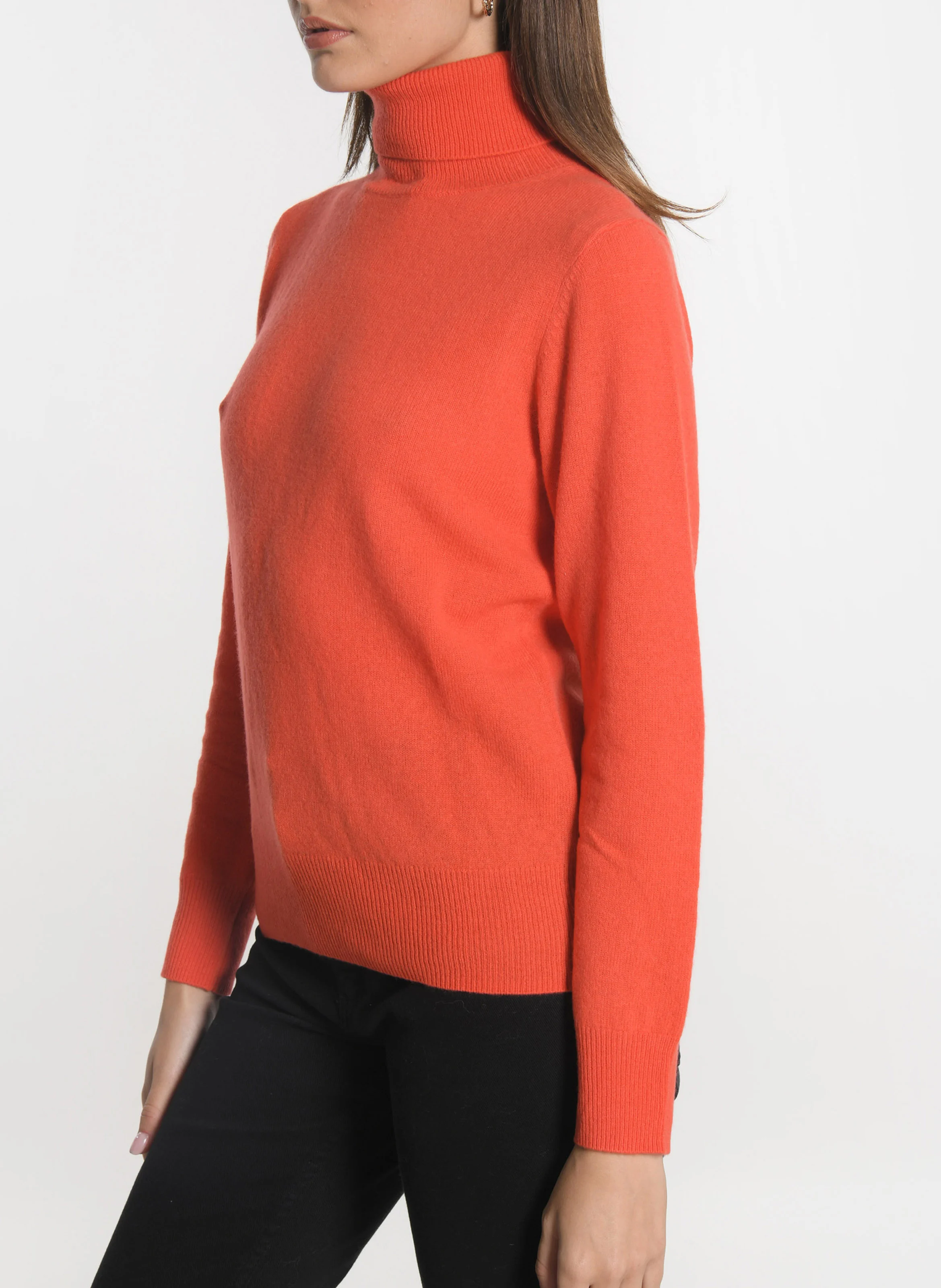 ANITA - Col roulé droit en laine et cachemire | Orange