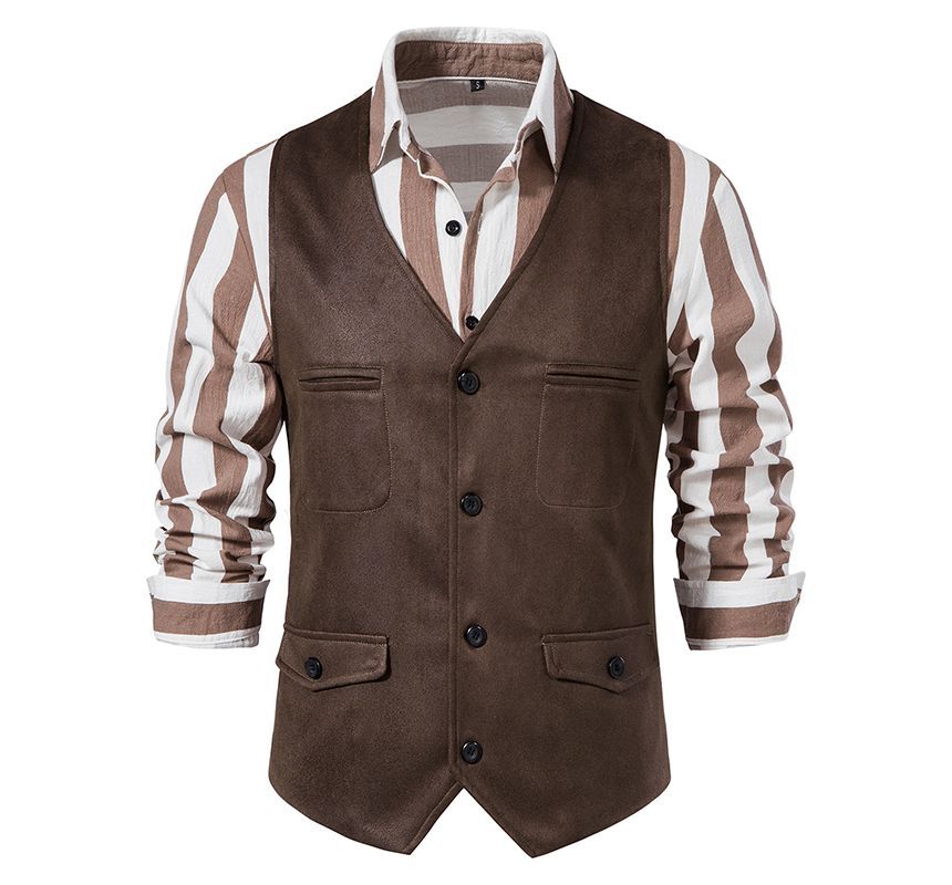 Fireon - V-hals corduroy vest met knopen