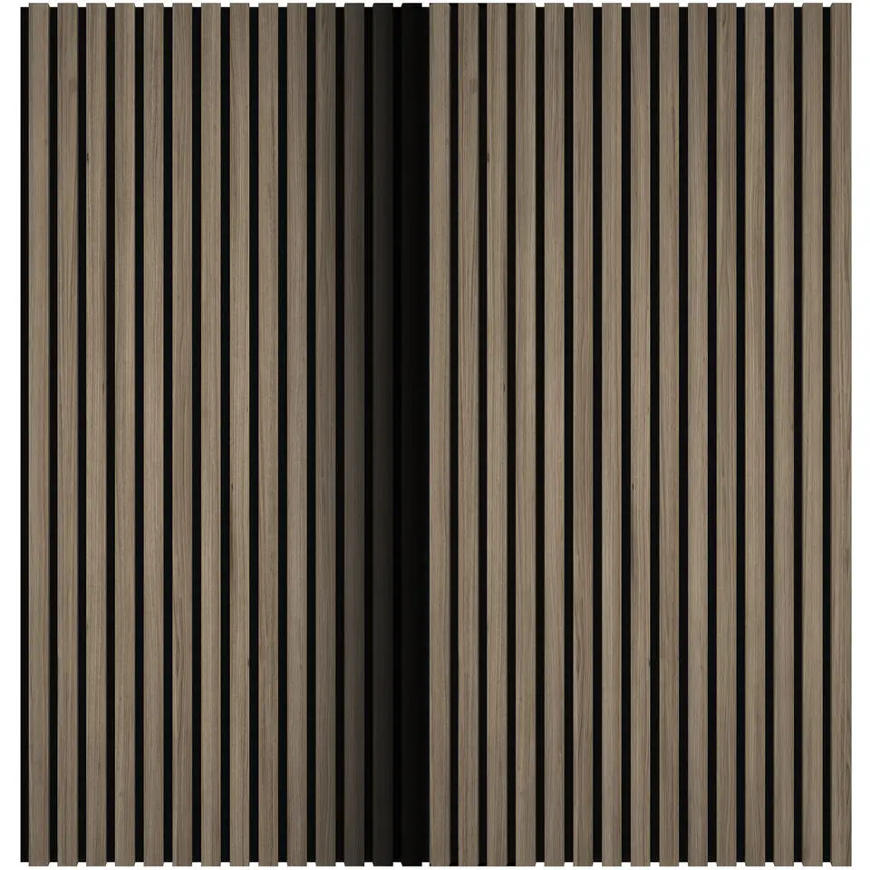 tectake Akoestische panelen Sonic Wall houtlook, Donker Eiken